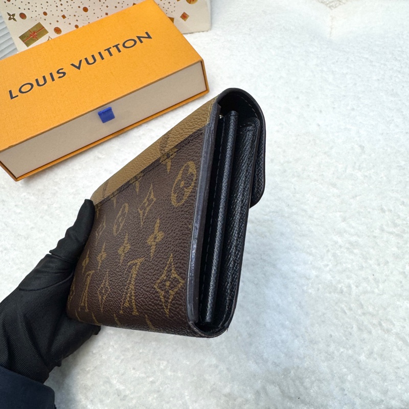 經典拼色 路易威登LV Monogram Giant Sarah 帆布信封長夾M80726 雙色原花優雅大氣 🍂-6