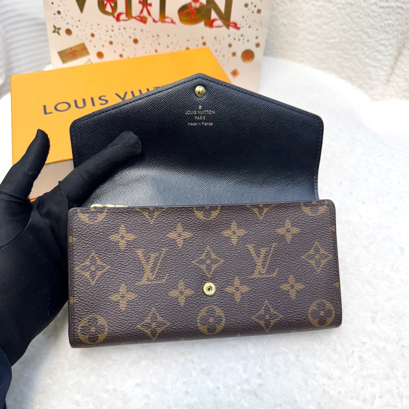 經典拼色 路易威登LV Monogram Giant Sarah 帆布信封長夾M80726 雙色原花優雅大氣 🍂-10