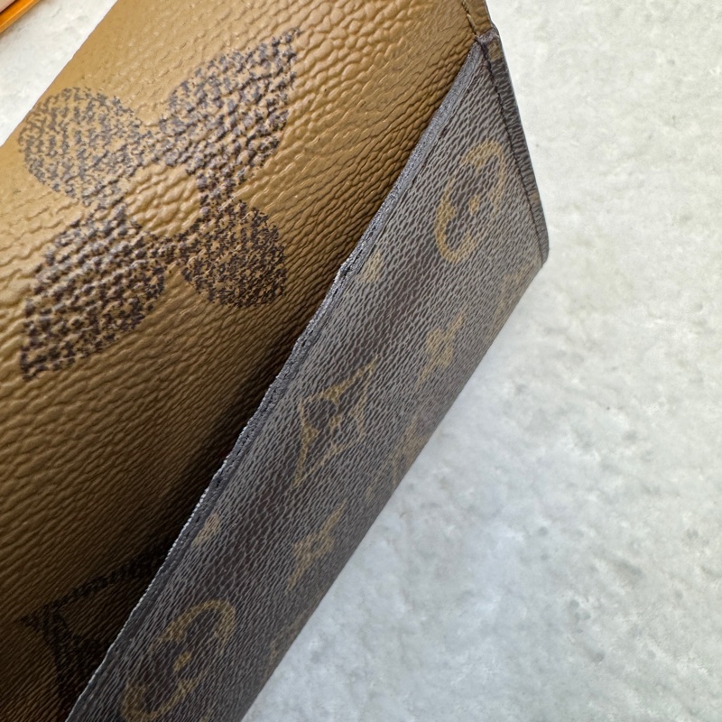 經典拼色 路易威登LV Monogram Giant Sarah 帆布信封長夾M80726 雙色原花優雅大氣 🍂-15