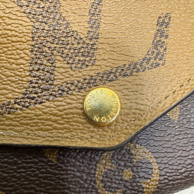 經典拼色 路易威登LV Monogram Giant Sarah 帆布信封長夾M80726 雙色原花優雅大氣 🍂-16