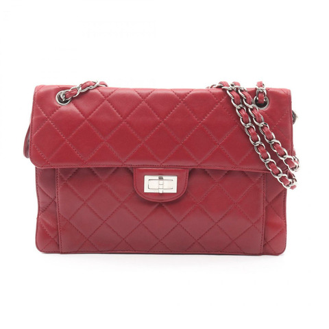 香奈兒絎縫單肩包/手提包，羊皮，女士，紅色