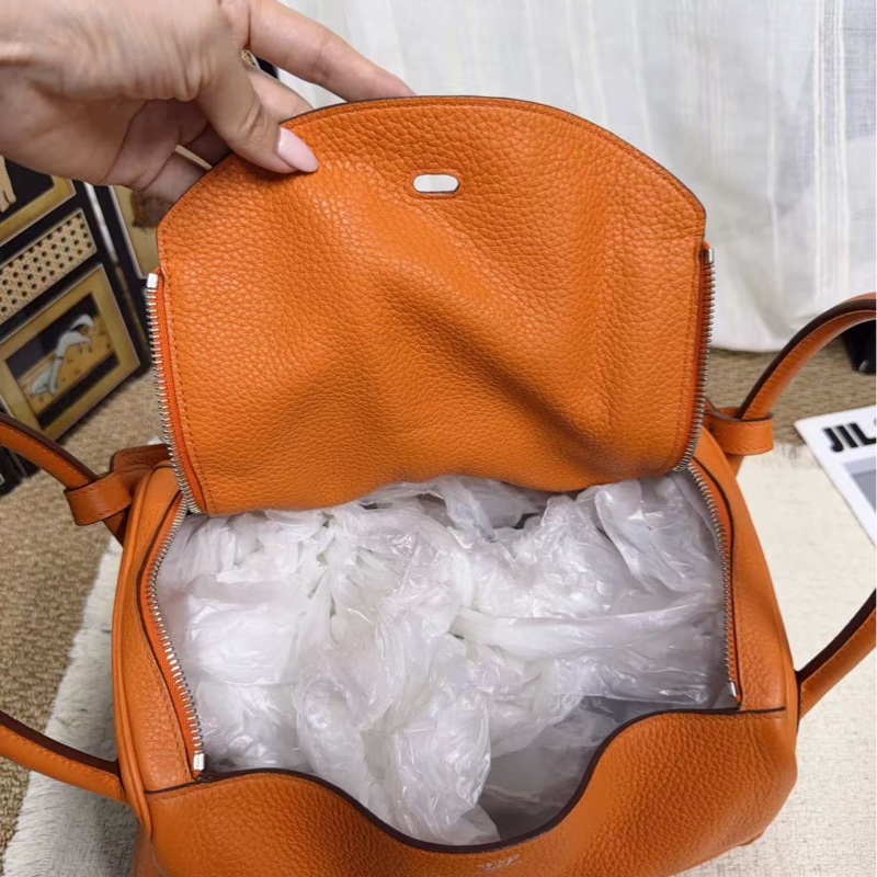 🌈Hermes🧡Lindy 30🧡橙色銀扣🧡98新🌟TC皮🌟愛馬仕🌟-8