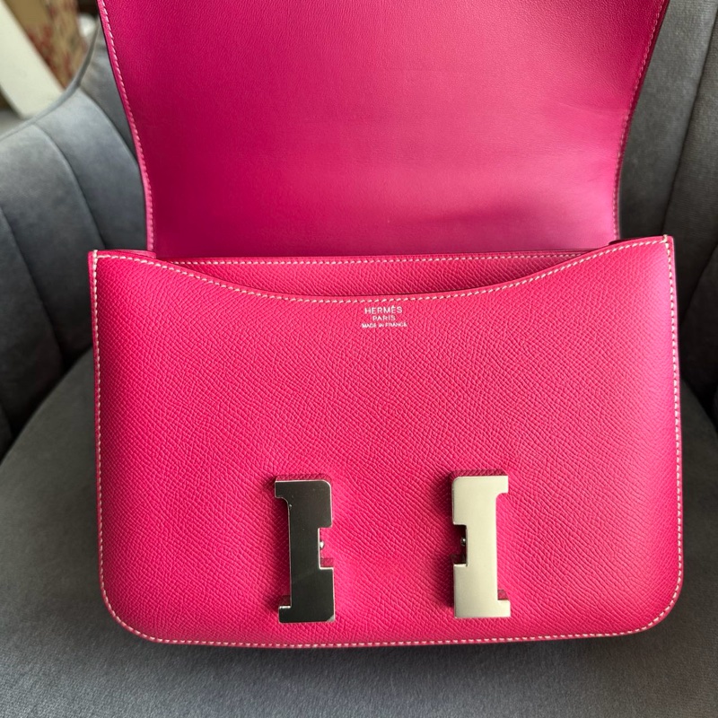 🌈Hermes💗Constance 24💗糖果粉銀扣💗99新🌈Epsom皮🌟Constance24🌟Constance🌟愛馬仕🌟-2