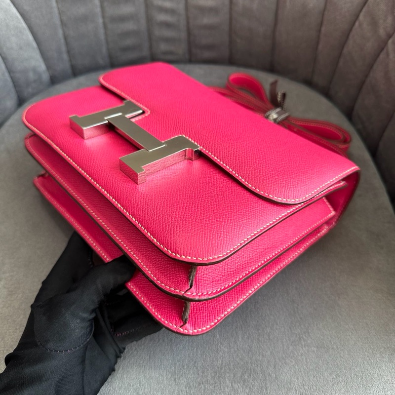 🌈Hermes💗Constance 24💗糖果粉銀扣💗99新🌈Epsom皮🌟Constance24🌟Constance🌟愛馬仕🌟-6
