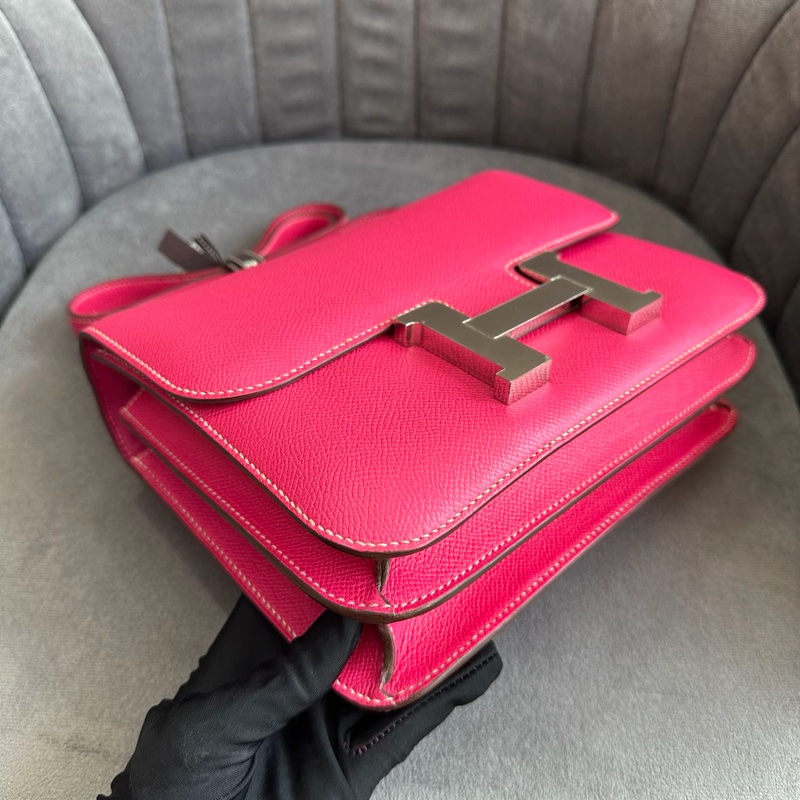 🌈Hermes💗Constance 24💗糖果粉銀扣💗99新🌈Epsom皮🌟Constance24🌟Constance🌟愛馬仕🌟-7
