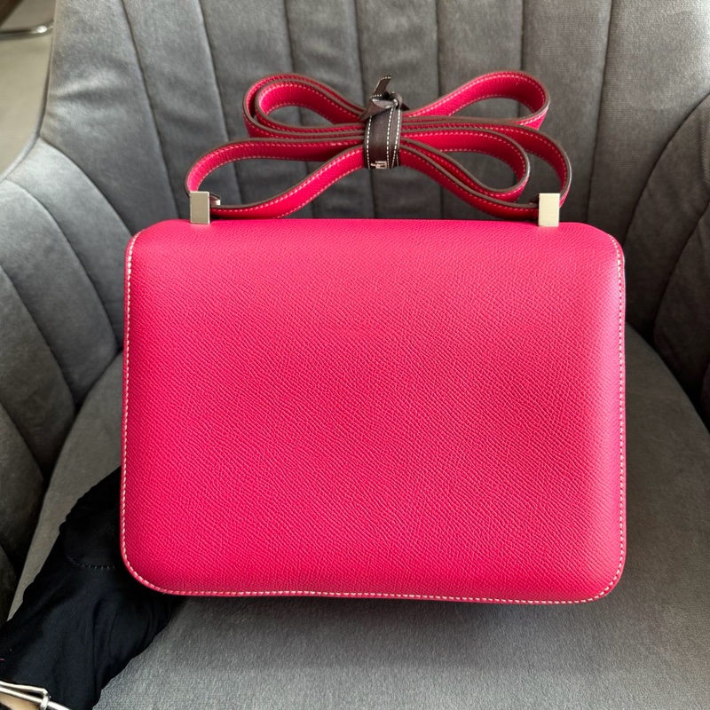 🌈Hermes💗Constance 24💗糖果粉銀扣💗99新🌈Epsom皮🌟Constance24🌟Constance🌟愛馬仕🌟-9