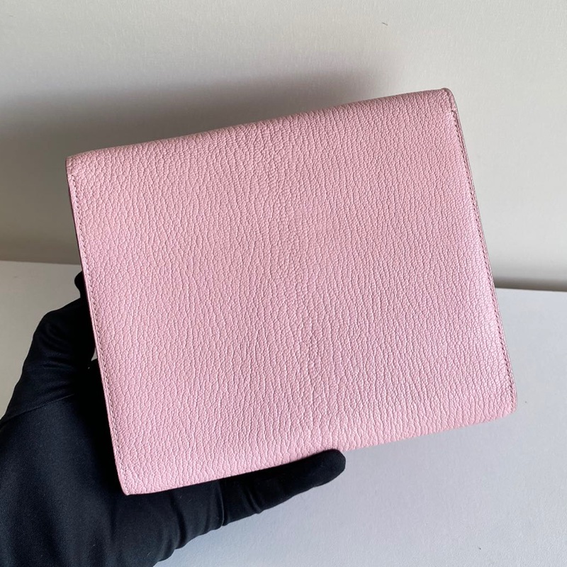 🌈Hermes💗Clic 16💗3Q櫻花粉銀扣💗98新🌈山羊皮🌟clic16🌟clic🌟hermeswallet🌟愛馬仕🌟-2