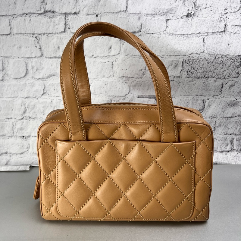 Chanel 奶茶色手提包-4