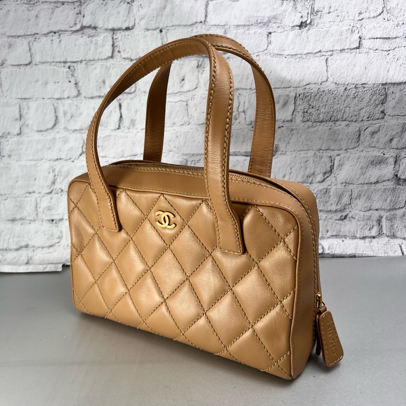 Chanel 奶茶色手提包-7