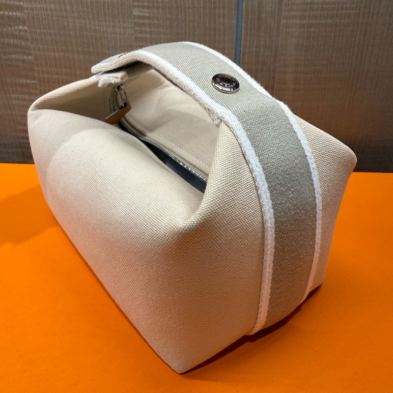 Hermès 97/98新 閒置小號 自然色（米色）收納包/便當盒-4