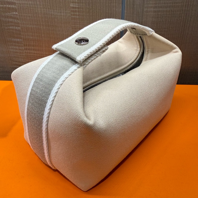 Hermès 97/98新 閒置小號 自然色（米色）收納包/便當盒-14