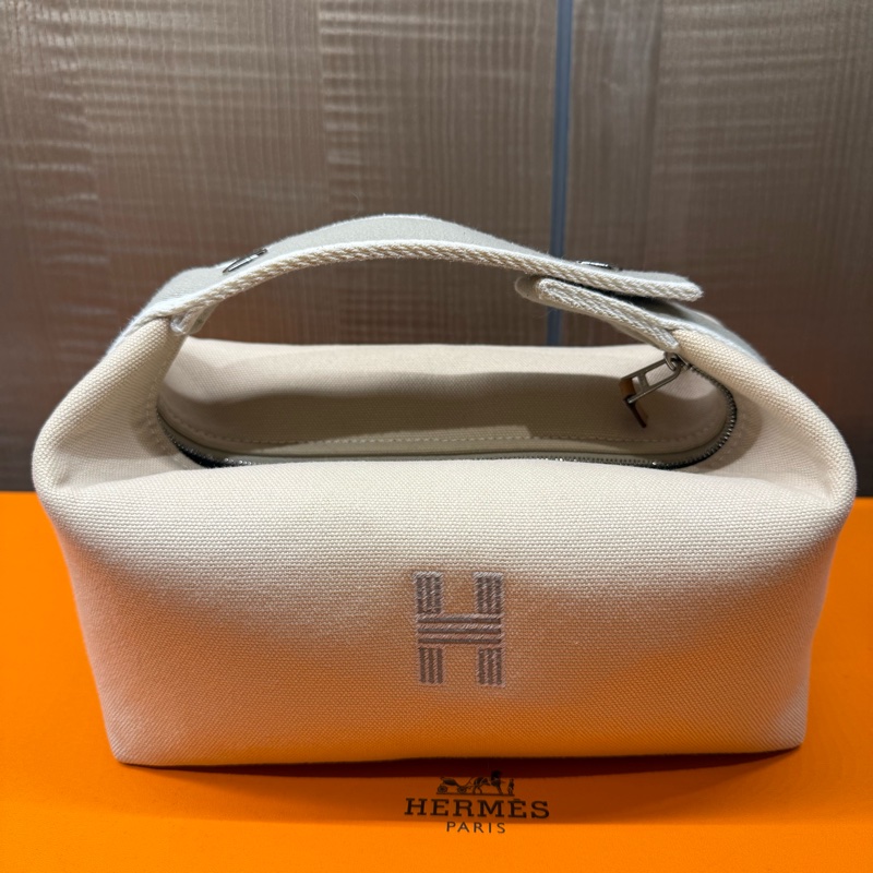 Hermès 97/98新 閒置小號 自然色（米色）收納包/便當盒-15