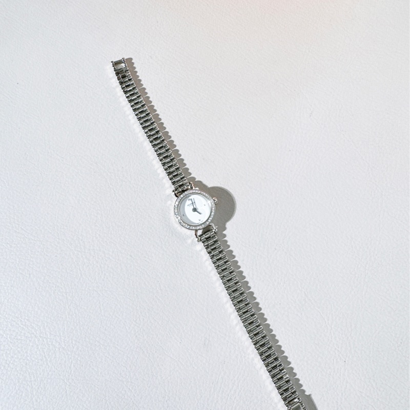 Hermes 愛馬仕福寶 18K金原鑲鑽石英腕表-4