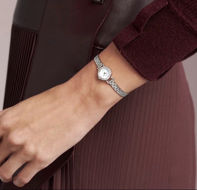 Hermes 愛馬仕福寶 18K金原鑲鑽石英腕表-6