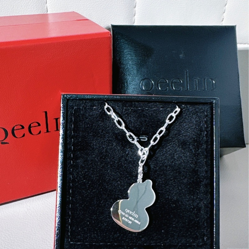 Qeelin麒麟 wulu系列 18K白金滿鑽黑瑪瑙葫蘆項鍊-1