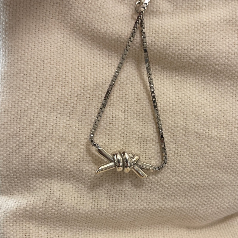 BOTTEGA VENETA BV 銀飾結繩手鍊 Knot Bracelet 全新-6