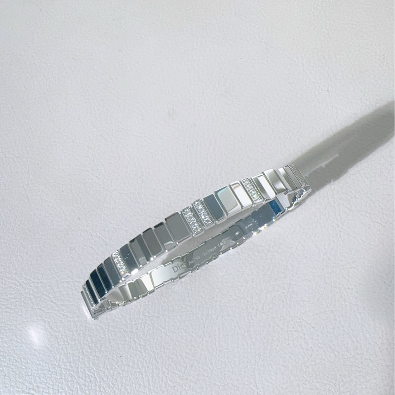 Dior迪奧 18K白金 GEM系列不規則鑽石手鐲，14.5碼-5