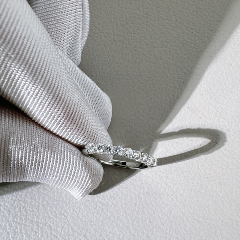 Tiffany 蒂芙尼 Forever系列 鉑金 半鑽婚戒戒指，寬度 2.2mm，美碼 5 碼，歐碼 49 號-4