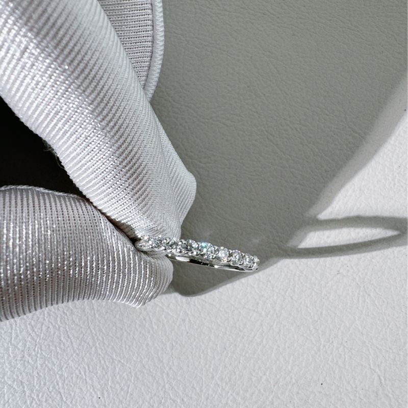 Tiffany 蒂芙尼 Forever系列 鉑金 半鑽婚戒戒指，寬度 2.2mm，美碼 5 碼，歐碼 49 號-5