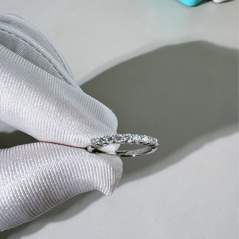 Tiffany 蒂芙尼 Forever系列 鉑金 半鑽婚戒戒指，寬度 2.2mm，美碼 5 碼，歐碼 49 號-6