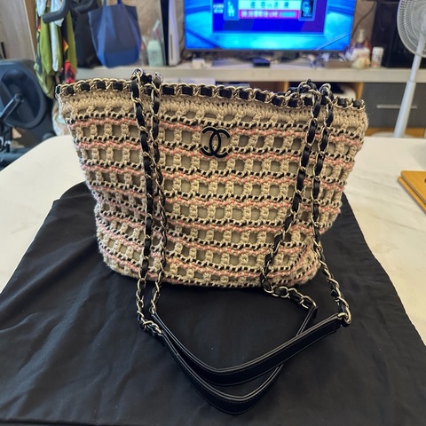 Chanel 度假系列 皮穿鍊編織肩背包