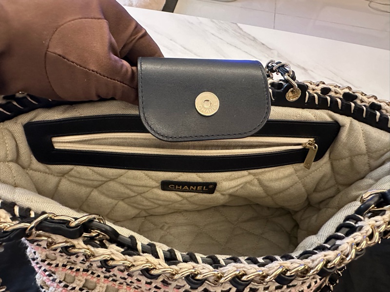 Chanel 度假系列 皮穿鍊編織肩背包-3