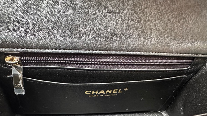 香奈兒cf20 handle cf mini 黑金 淡金扣-23