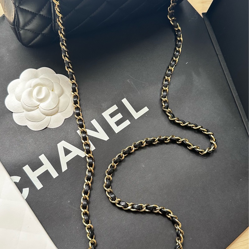 香奈兒cf20 handle cf mini 黑金 淡金扣-26