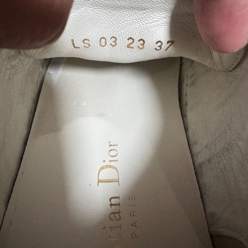 Dior新款厚底鞋迪奧刺繡印花Walk'n'Oblique米色 37碼-4