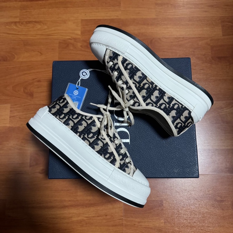 Dior新款厚底鞋迪奧刺繡印花Walk'n'Oblique米色 37碼-7