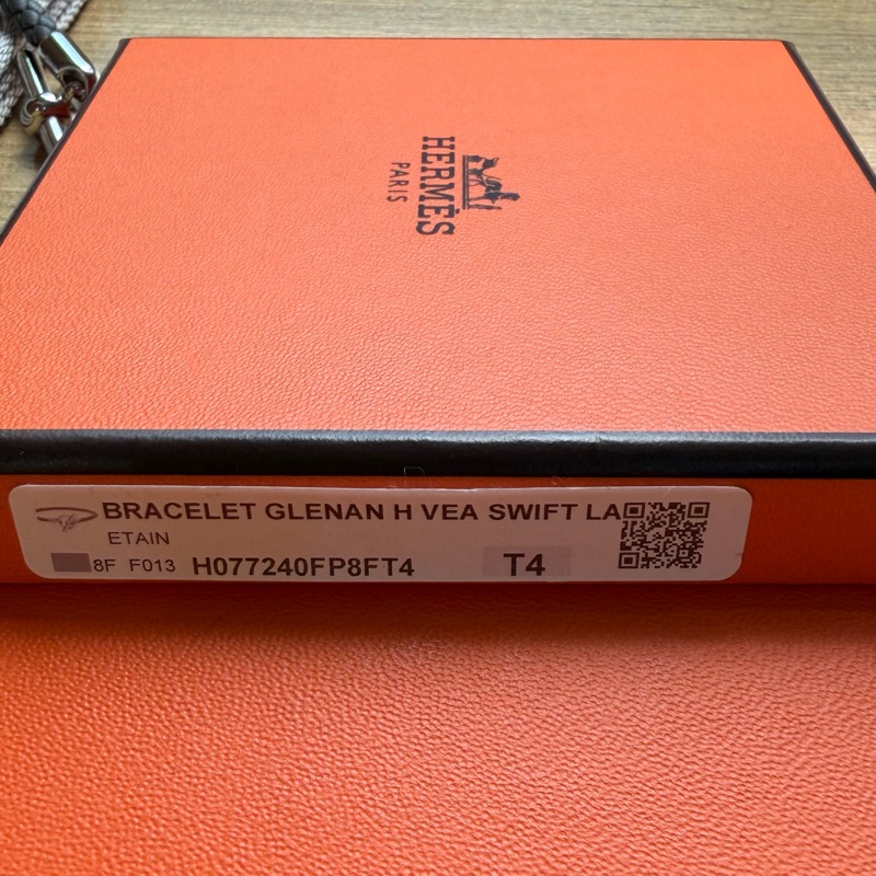 愛馬仕 男仕皮手環 錫器灰-5