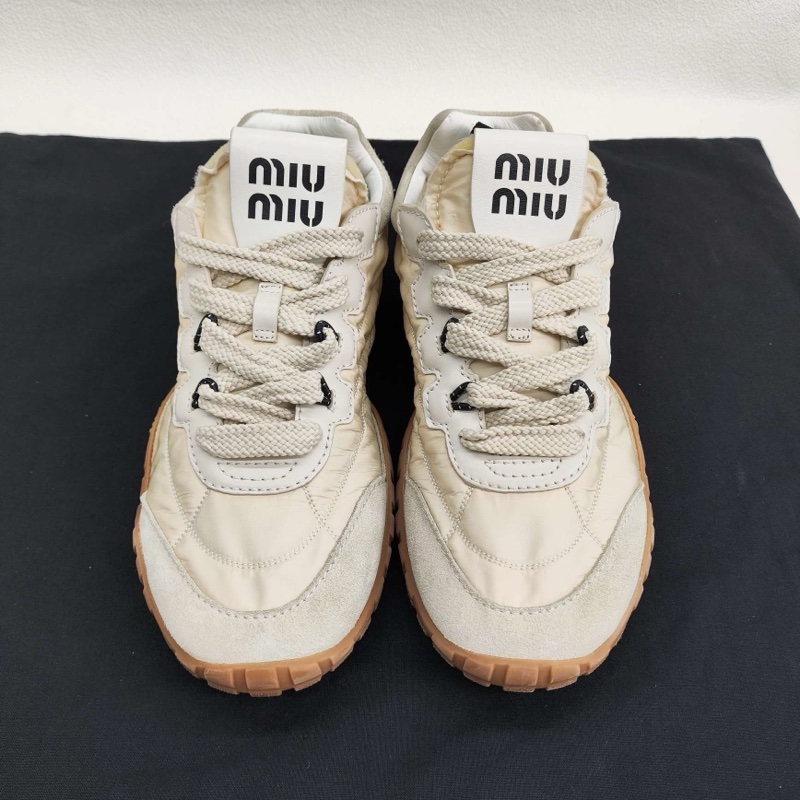 MIU MIU繆繆 Tyre 絨面革 德訓鞋 新款餅乾鞋 38碼-1