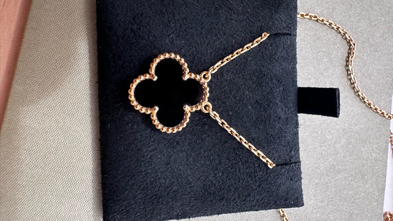 梵克雅寶 VAC黑色縞瑪瑙項鍊 有購證-2