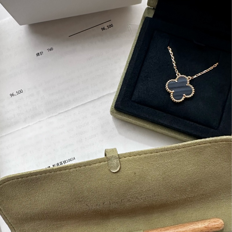 梵克雅寶 VAC黑色縞瑪瑙項鍊 有購證-6