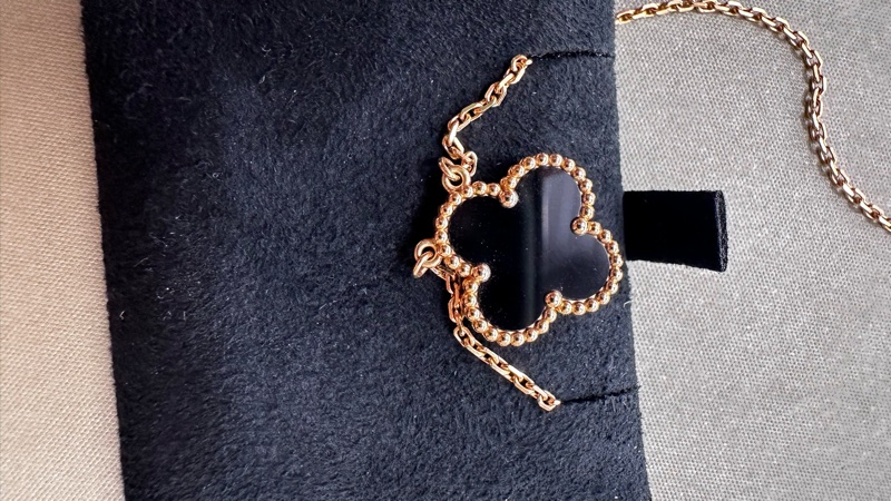 梵克雅寶 VAC黑色縞瑪瑙項鍊 有購證-8