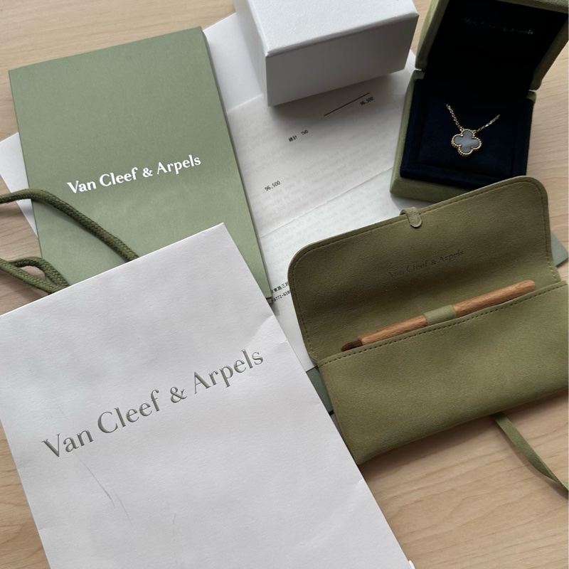 梵克雅寶 VAC黑色縞瑪瑙項鍊 有購證-14