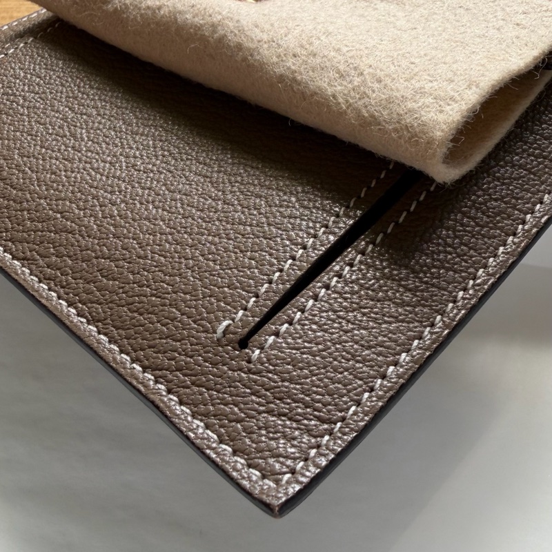 Hermes kelly pocket 大象灰 卡夾零錢包羊皮-1