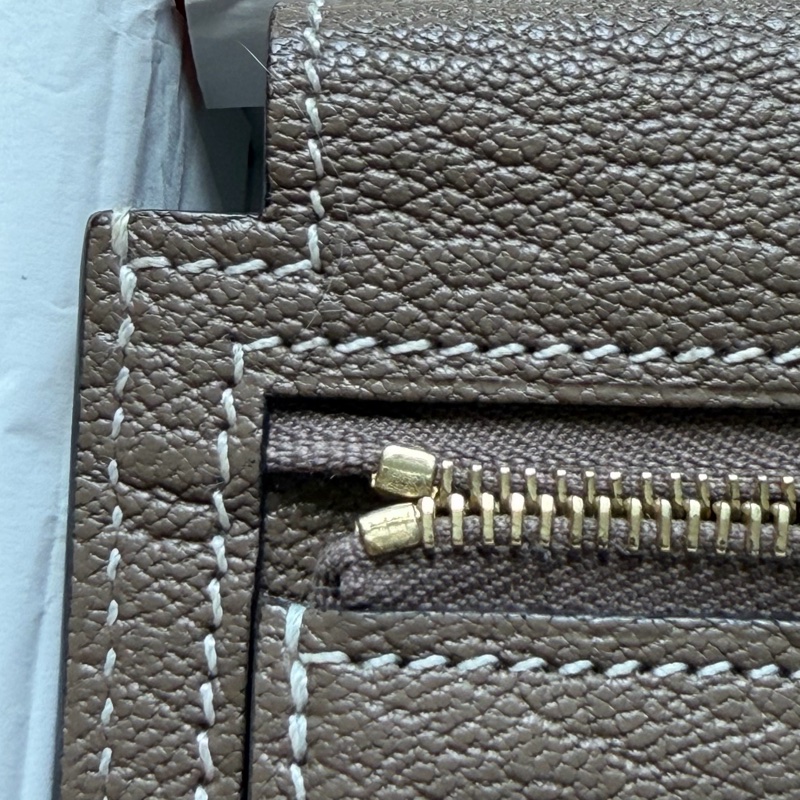 Hermes kelly pocket 大象灰 卡夾零錢包羊皮-10