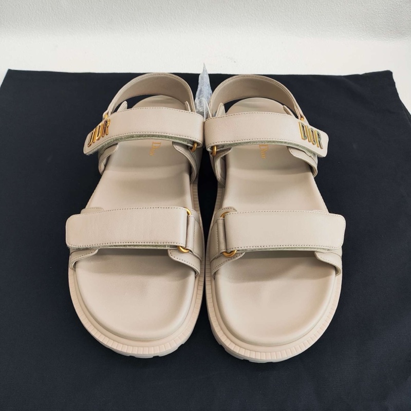 DIOR迪奧 DiorAct 羊皮 沙灘涼鞋女款 米色  40碼-1