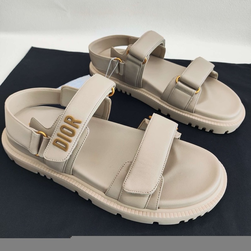 DIOR迪奧 DiorAct 羊皮 沙灘涼鞋女款 米色  40碼-2
