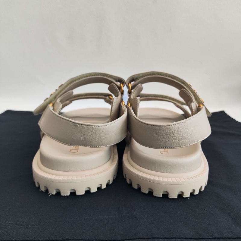 DIOR迪奧 DiorAct 羊皮 沙灘涼鞋女款 米色  40碼-4