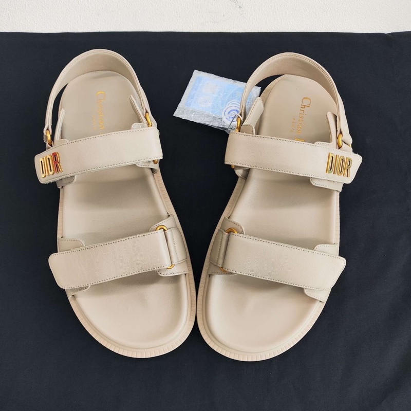 DIOR迪奧 DiorAct 羊皮 沙灘涼鞋女款 米色  40碼-8