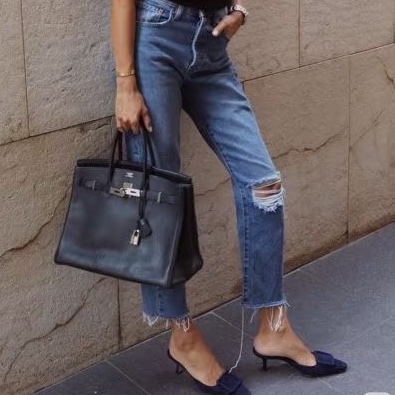 🧥HERMES愛馬仕BirKin35黑銀Togo皮機場包附鎖具💎-38