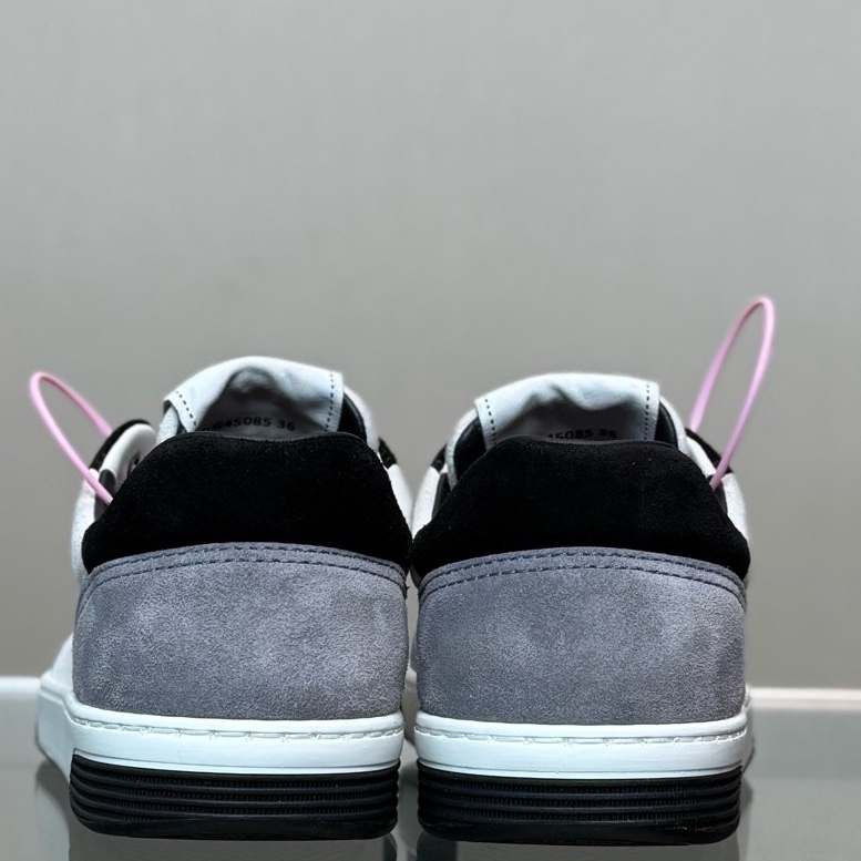 99新 Chanel/香奈兒 24S 黑白灰拼色麂皮運動鞋 尺碼/36 碼-3