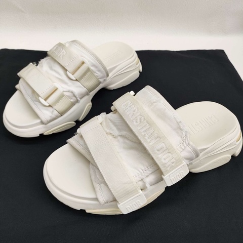 DIOR迪奧 D-Wander 靜音 一字拖鞋女款 白色  39碼