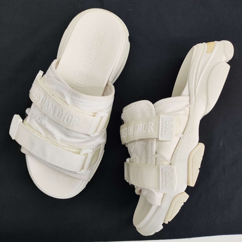 DIOR迪奧 D-Wander 靜音 一字拖鞋女款 白色  39碼-7