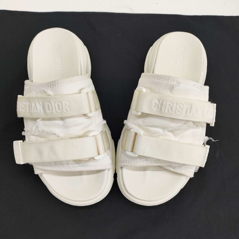 DIOR迪奧 D-Wander 靜音 一字拖鞋女款 白色  39碼-8