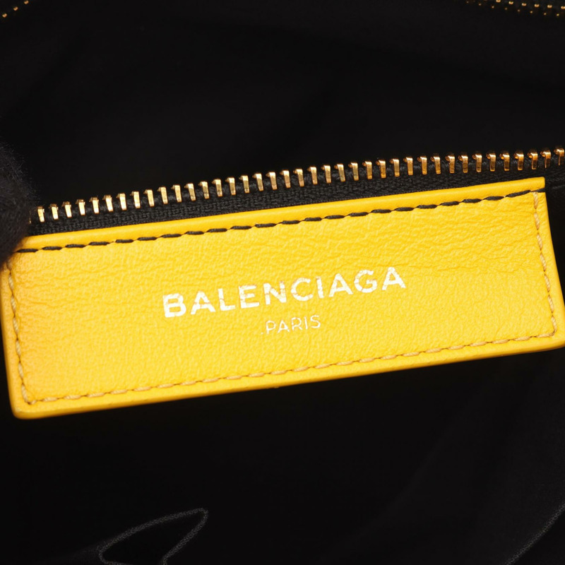 BALENCIAGA 經典金屬邊 City S 單肩手提包 432831 皮革 黃色-3