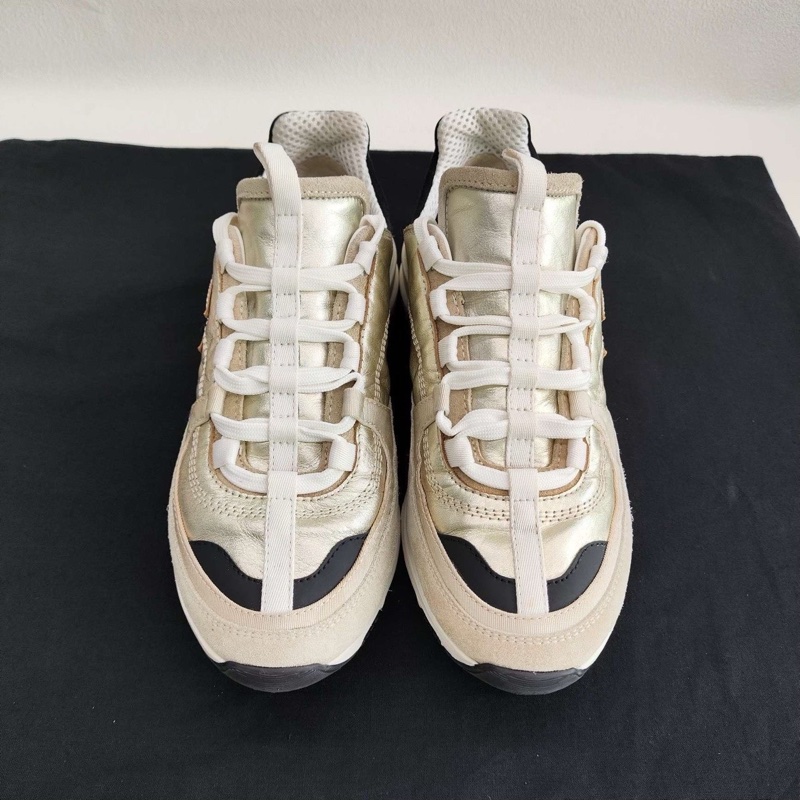 CHANEL香奈兒 25A 小牛皮女款淺金色白銀色  37碼-1