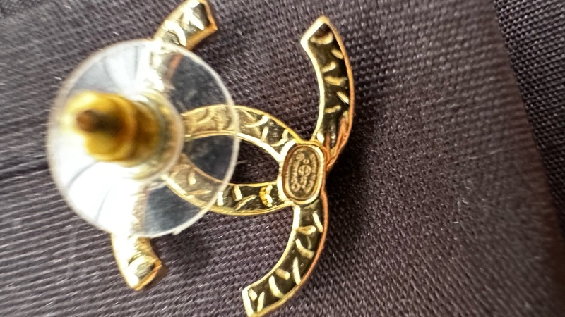 香奈兒 經典雙C水鑽耳環-7